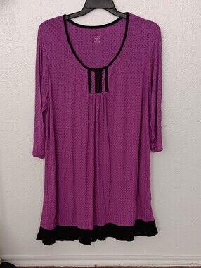 George Purple Nightshirt with Black Trim